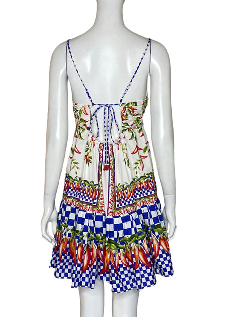 Vestido FarmRio Picnic Peppers Blanco - Talla S