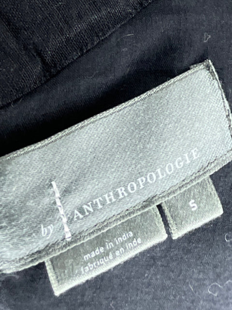 Vestido Anthropologie One Shoulder Lino Negro - Talla S