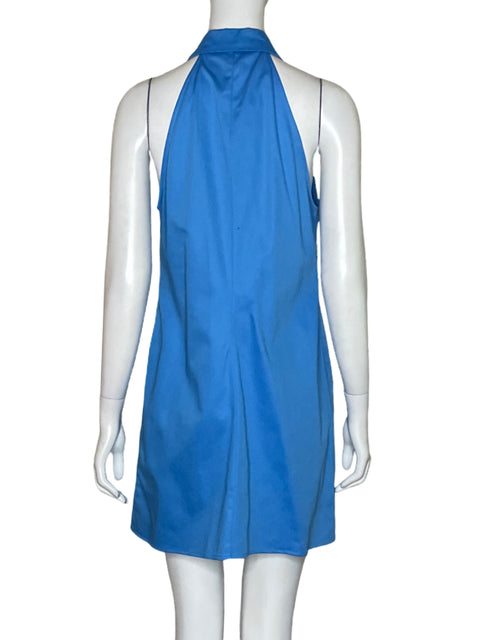 Vestido My Beachy Side Halter Botones Azul - Talla M