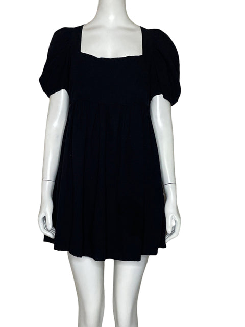 Vestido Jacquie The Label Mangas Puff Negro - Talla S