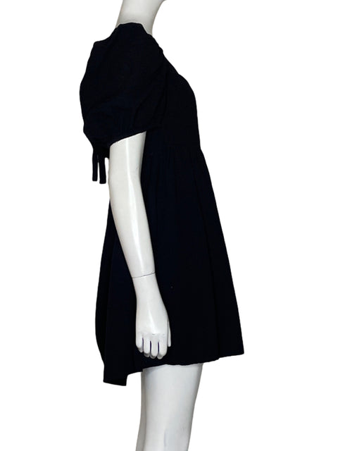 Vestido Jacquie The Label Mangas Puff Negro - Talla S