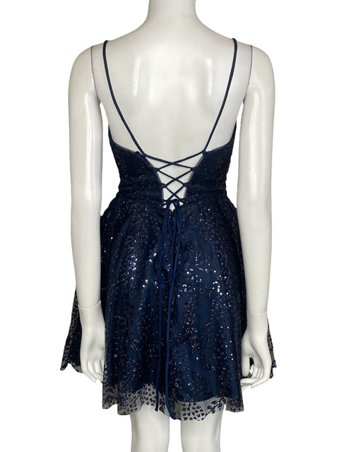 Vestido Blondie Nites Lentejuelas Azul-Talla 3