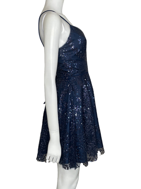 Vestido Blondie Nites Lentejuelas Azul-Talla 3