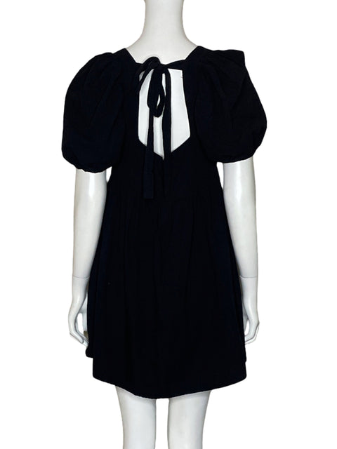 Vestido Jacquie The Label Mangas Puff Negro - Talla S
