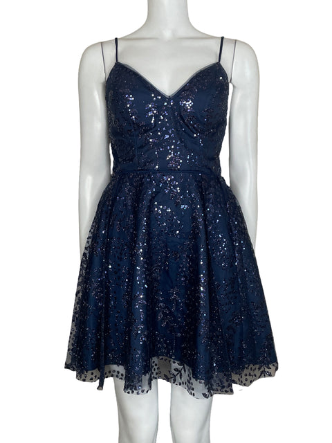 Vestido Blondie Nites Lentejuelas Azul-Talla 3