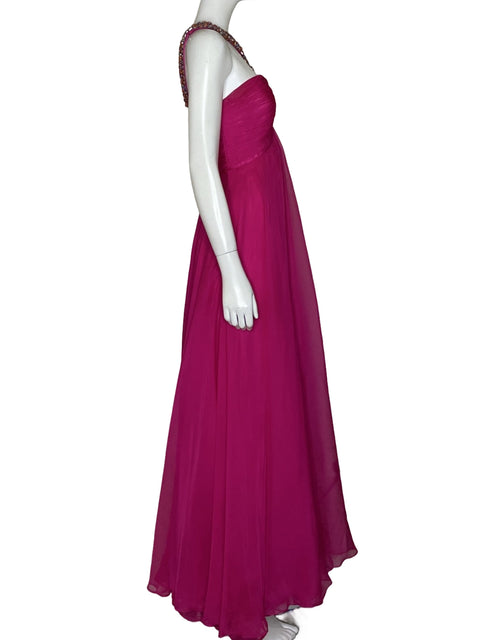 Vestido Sherri Hill Halter Pedrería Fucsia - Talla 8