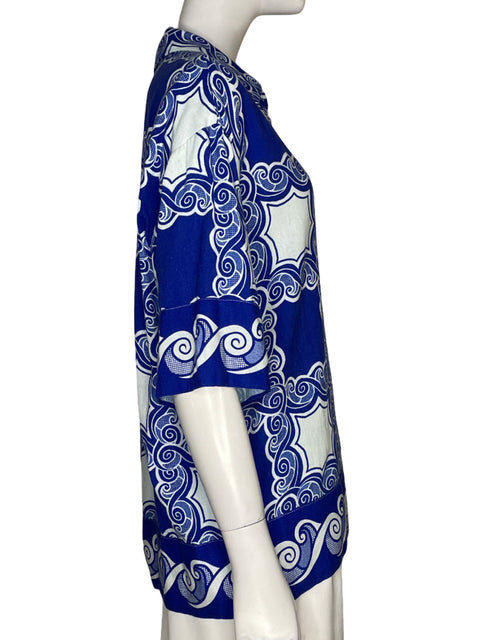 Camisa FarmRio Estampado Azul - Talla S