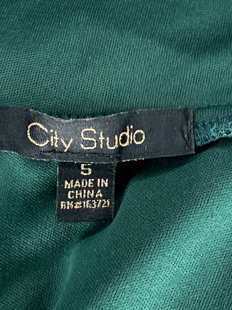 Vestido City Studio Mini Lentejuelas Verde-Talla S