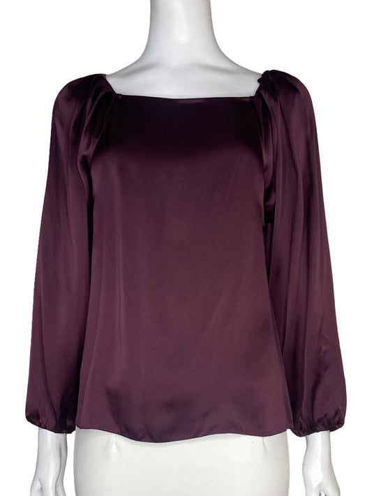 Blusa Massimo Dutti Mangas Larga Rojo Vino - Talla 2