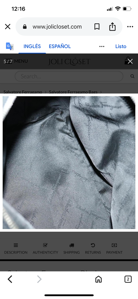 * Cartera Salvatore Ferragamo
Hobo Negro- Talla M