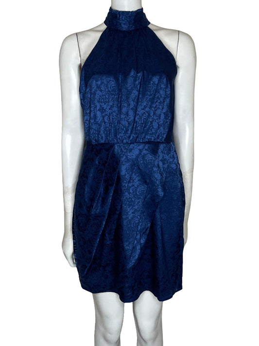 Vestido INA Halter Plisado Azul-Talla M