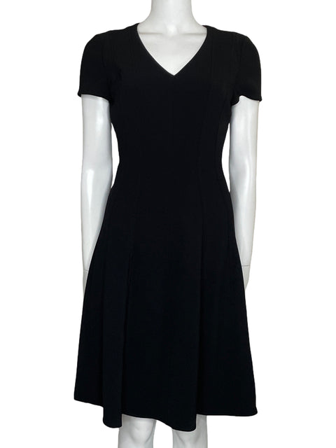 Vestido Tahari Midi Cuello V Negro-Talla 6