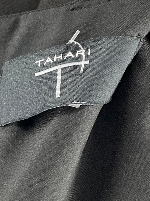 Vestido Tahari Midi Cuello V Negro-Talla 6