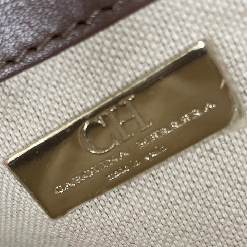 * Cartera Carolina Herrera Flap Shoulder Beige-Talla S