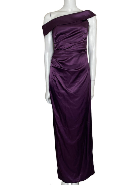 Vestido Vince Camuto Maxi Drapeado Morado-Talla 4