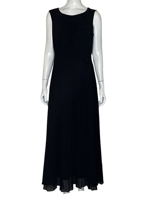 Vestido Sandra Darren Plisado Midi negro-Talla 8