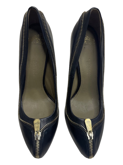 Calzado Versace Zip Tacón Negro - Talla 37