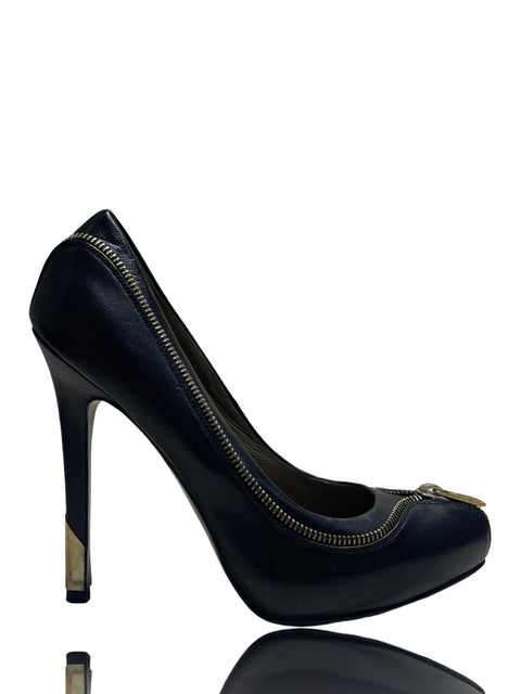 Calzado Versace Zip Tacón Negro - Talla 37