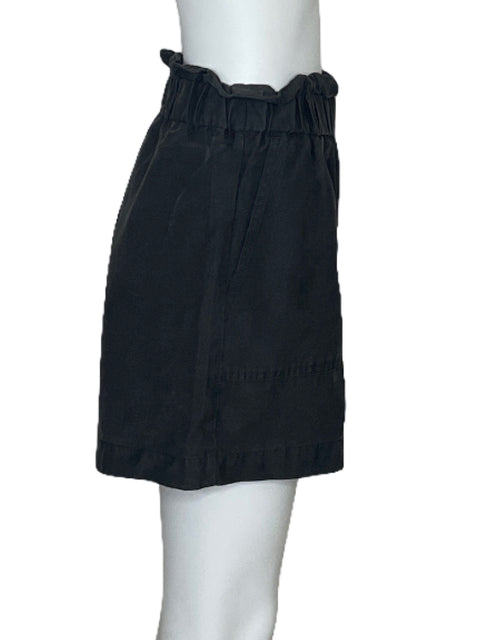 Short Zara Tiro Alto Fruncido Gris-Talla XS