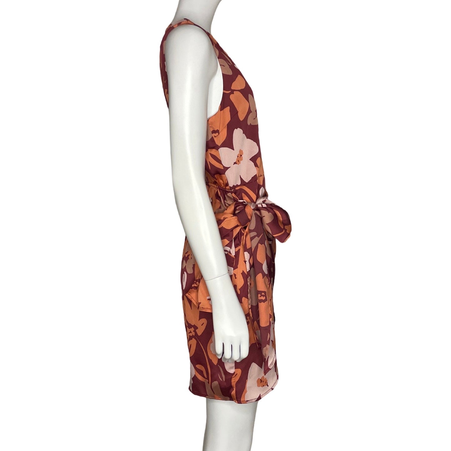 Vestido Gilli One Shoulder Floral Marrón -Talla S