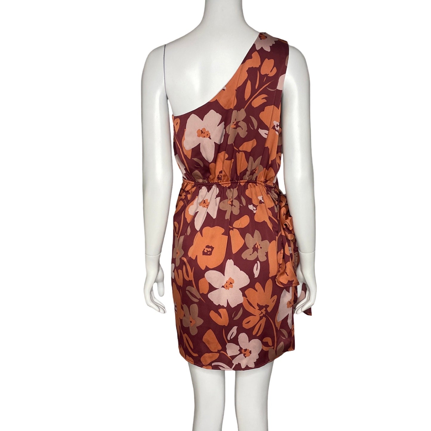 Vestido Gilli One Shoulder Floral Marrón -Talla S