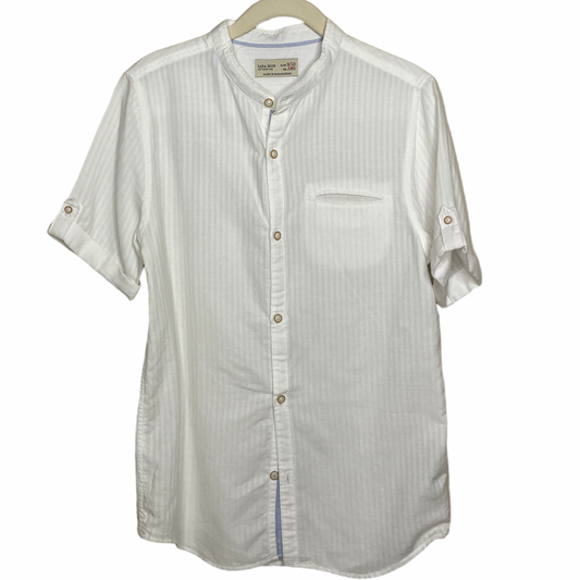 Camisa Zara Cuelo Mao Blanco-Talla 10