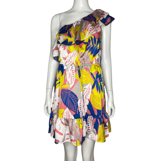 Vestido SugarLips OneShoulder Estampado 
Amarillo-Talla XS