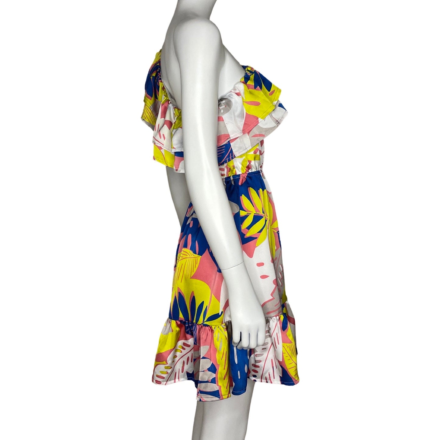 Vestido SugarLips OneShoulder Estampado 
Amarillo-Talla XS