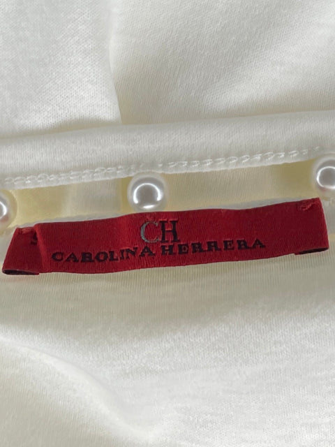 Sueter Carolina Herrera Media Manga Perlas Blanco-Talla S