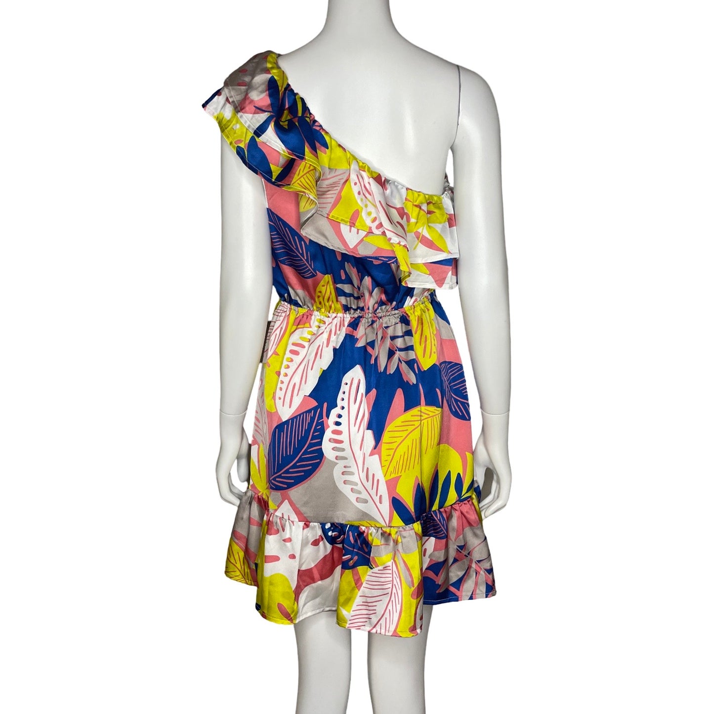 Vestido SugarLips OneShoulder Estampado 
Amarillo-Talla XS