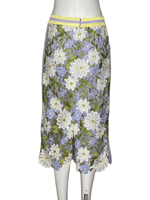 Falda Current Air Encaje Amarillo-Talla S