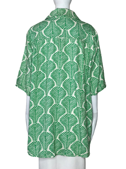 Camisa ISY Estampado Hojas Verde-Talla XL