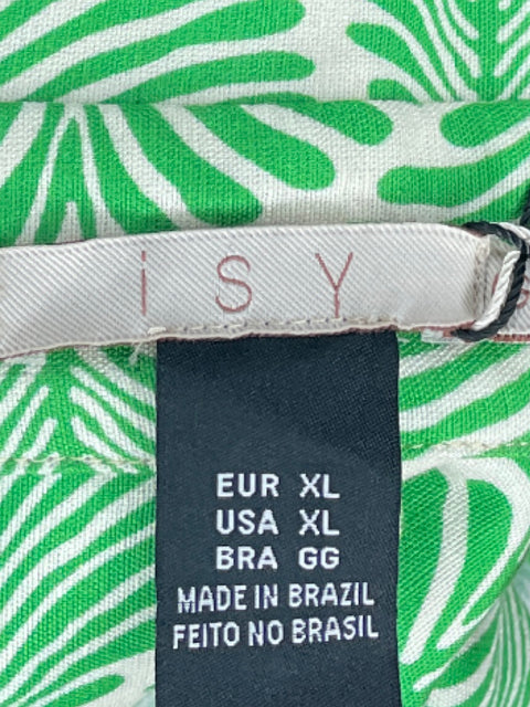 Camisa ISY Estampado Hojas Verde-Talla XL