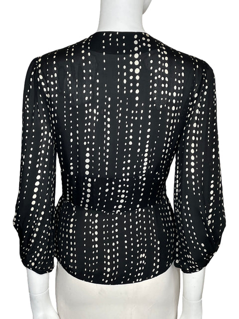 Blusa Anne Klein Puntos Manga Larga Negro-Talla S