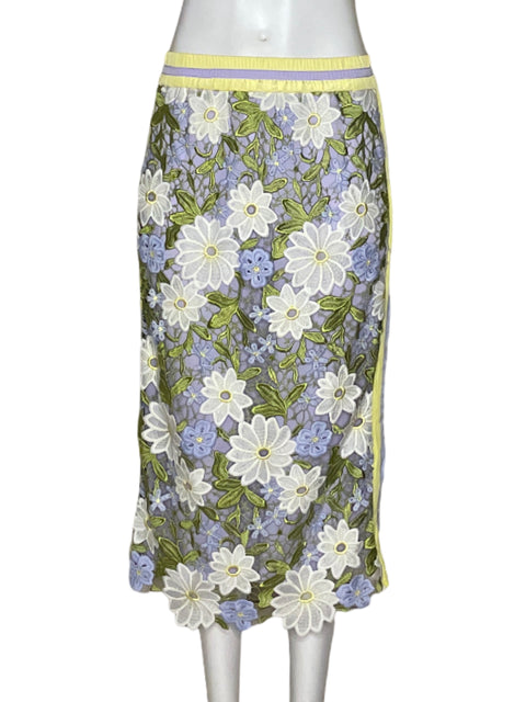 Falda Current Air Encaje Amarillo-Talla S