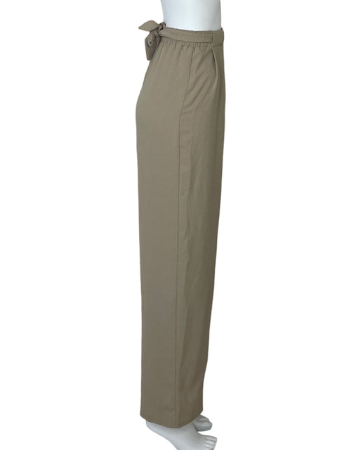 Pantalon Zara Fluido Cinturon Beige-Talla S