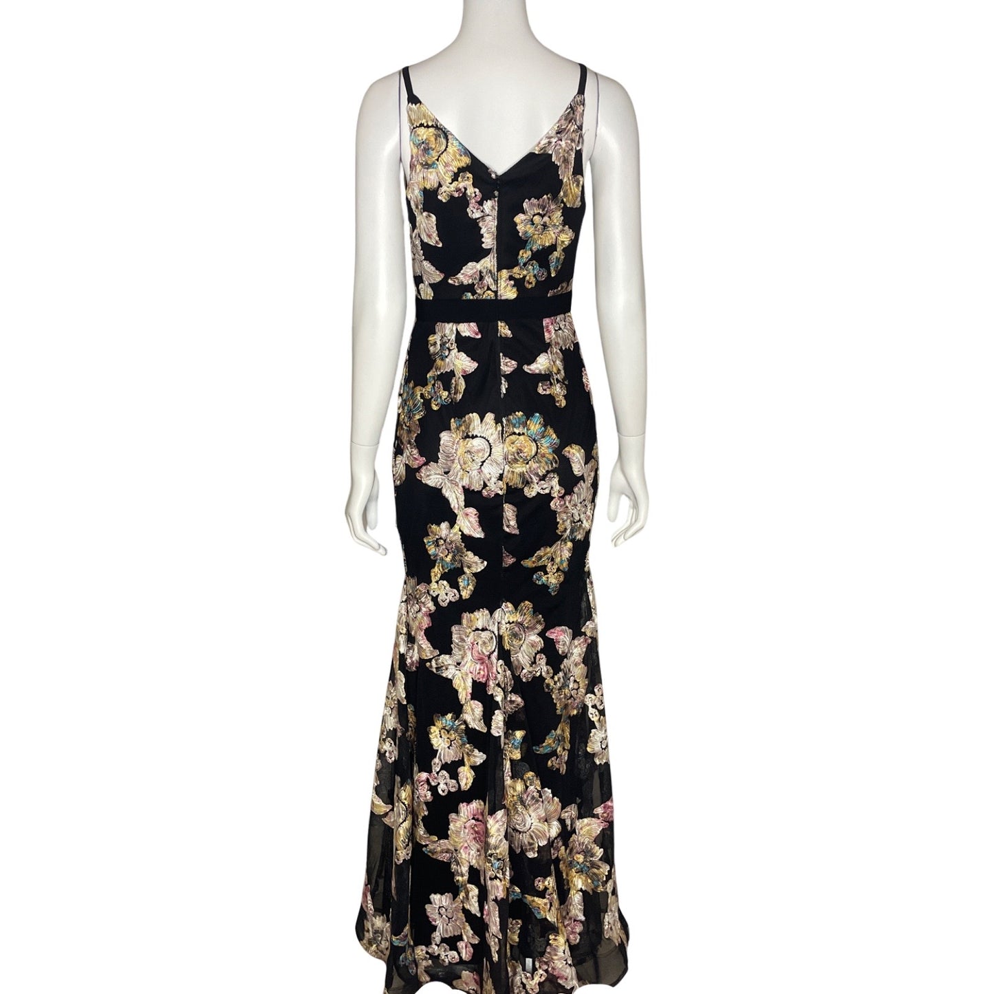 Vestido Xcape Bordado Floral Negro-Talla 4