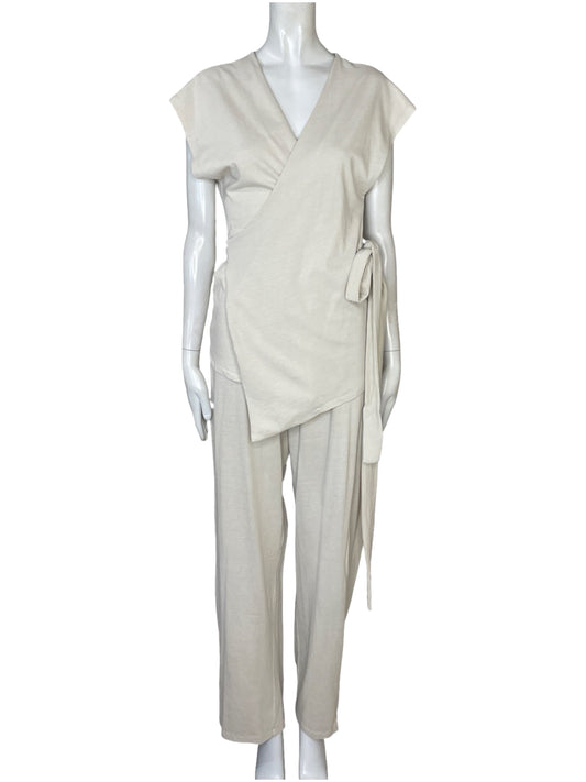 Set Zara Blusa + Pantalón Beige - Talla S