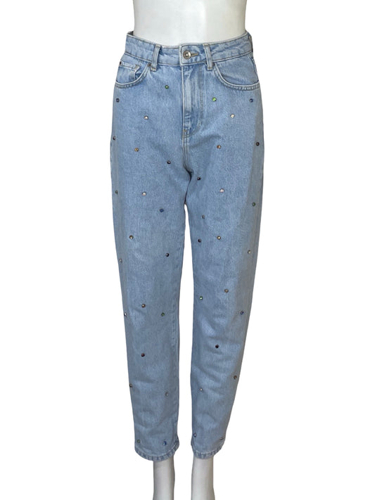 Pantalón Zara Denim Tachas Azul - Talla 2