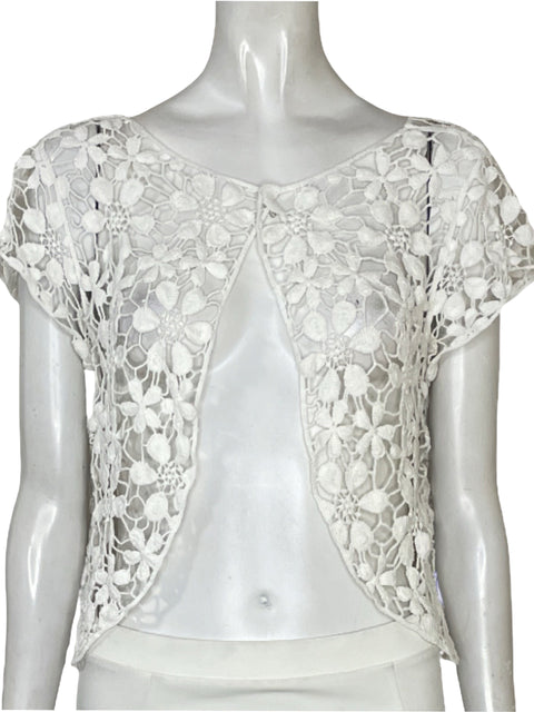 Cardigan Tesoro TPS Flores Blanco - Talla S
