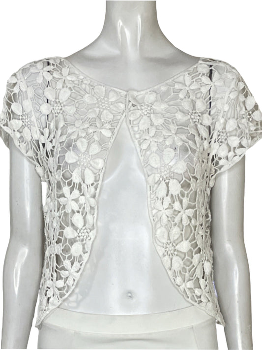Cardigan Tesoro TPS Flores Blanco - Talla S