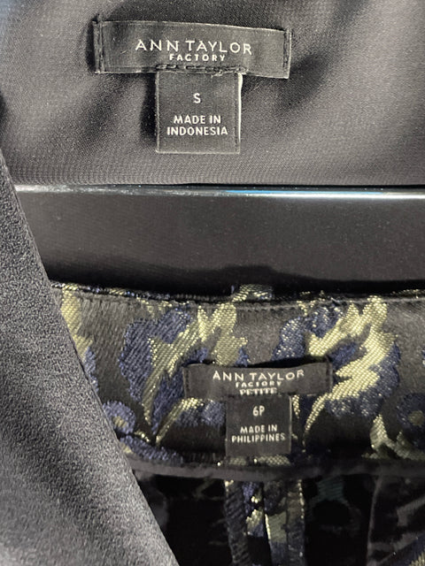 Set Ann Taylor Metalizado Negro-Talla 6