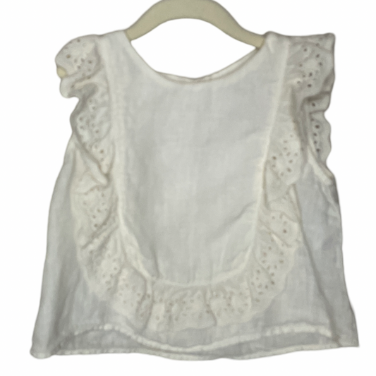 Blusa Zara Encaje Vuelos Beige-Talla 5