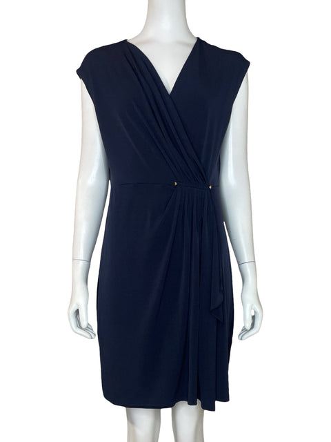 Vestido Michael Kors Sin Mangas Drapeado  Azul - Talla M