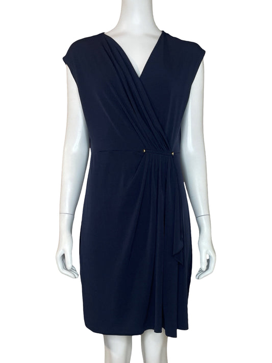 Vestido Michael Kors Sin Mangas Drapeado  Azul - Talla M