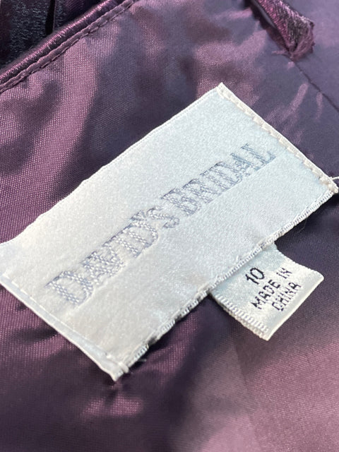 Vestido David Bridal Strapless Morado-Talla 10