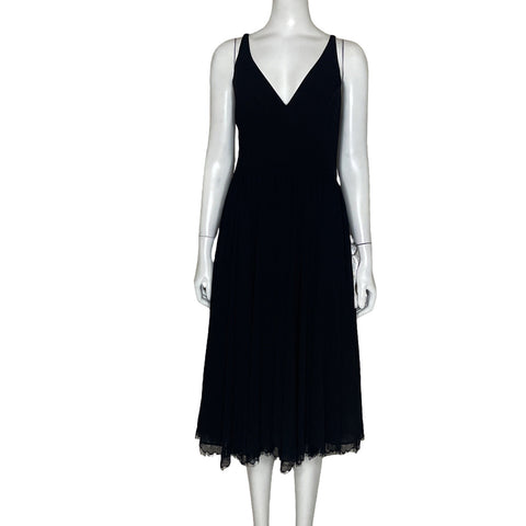 Vestido Dress The Population Plisado Negro-Talla M