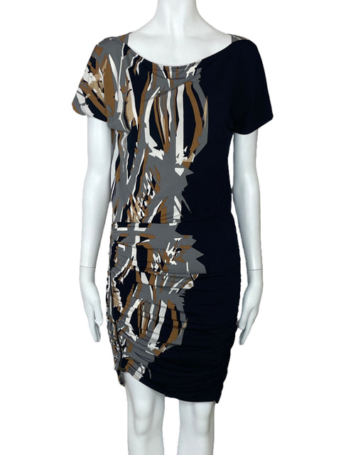 Vestido BCBG Estampado Abstracto Negro-Talla S