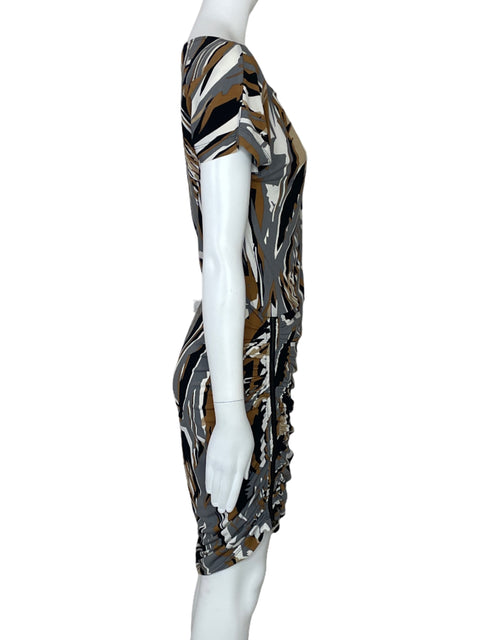 Vestido BCBG Estampado Abstracto Negro-Talla S