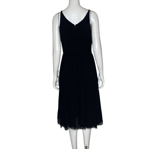Vestido Dress The Population Plisado Negro-Talla M